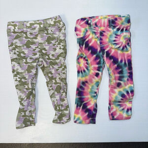 Lot of 2 Baby Girls Toddler Garaminals Pants Size 24M Tie Dye camo jeggings